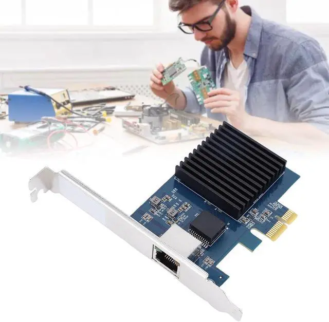 Alt view image 2 of 7 - 10G RJ45 PCIe Network Card, Ethernet Adapter for Linux with 6 Network Speed Options, IEEE 802.3an Standards, PCI Express Gen 4 x1, RTL8127 Chipset