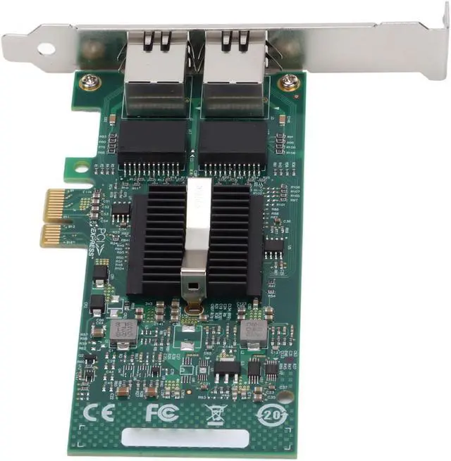 Alt view image 2 of 7 - Gigabit PCIE Network Card, 82576GB Chip PCIE X1 Gigabit Dual Port PCI Express Network Adapter Electric Port Desktop Computer Wired Network Card