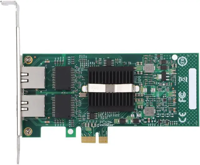 Alt view image 5 of 5 - Gigabit Dual Port Network Card with 82576GB Chip PCIE X1, Ethernet Card with Electric Port Suitable for Desktop Computer Office Workstation Use