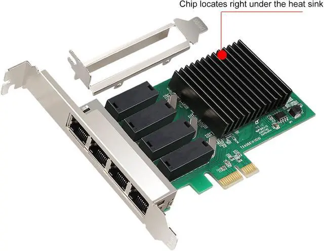 Alt view image 4 of 7 - 4 Port PCIe Gigabit Network Card, 1000Mbps PCI Express Ethernet Adapter, Express 1.1 Gigabit Ethernet Card for Server Desktop Computer for for Vista for