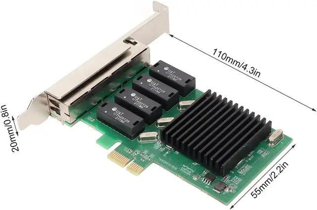 Alt view image 6 of 7 - 4 Port PCIe Gigabit Network Card, 1000Mbps PCI Express Ethernet Adapter, Express 1.1 Gigabit Ethernet Card for Server Desktop Computer for for Vista for
