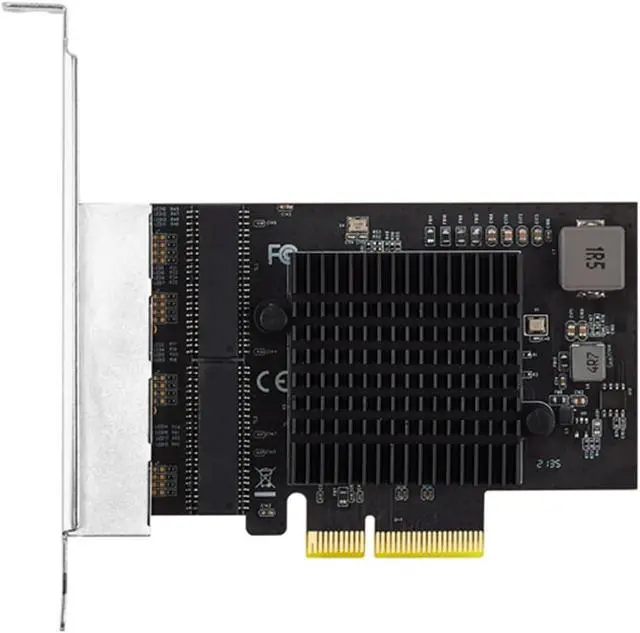 Alt view image 6 of 7 - 2.5 Gigabit 4 Port PCIe RJ45 10/100/1000/2500Mbps 8125B Chip 4 Port Gigabit Networking Card Adapter for Desktop