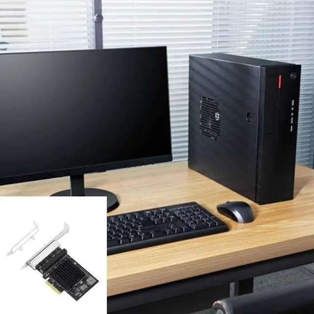 Alt view image 4 of 7 - 2.5 Gigabit 4 Port PCIe RJ45 10/100/1000/2500Mbps 8125B Chip 4 Port Gigabit Networking Card Adapter for Desktop