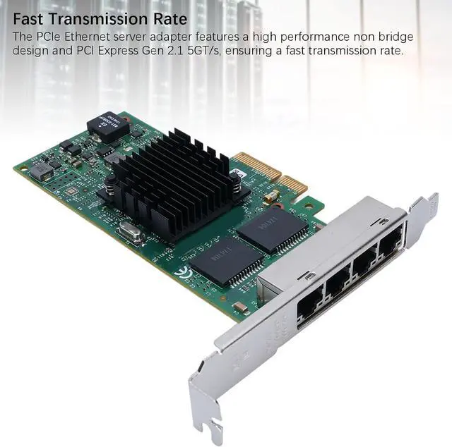 Alt view image 4 of 7 - 10 100 1000Mbps PCIe Network Card, Gigabit Ethernet Adapter, I350T4 4 Port PCIE Gigabit Ethernet Server Adapter for for Server for Linux