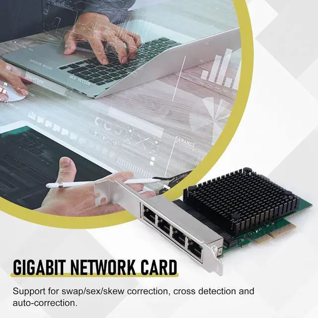 Alt view image 4 of 7 - PCIE X4 2.5G Gigabit Network Card RTL8125B 4 Port Ethernet Network Card Desktop Server Network Card, green, 500251832