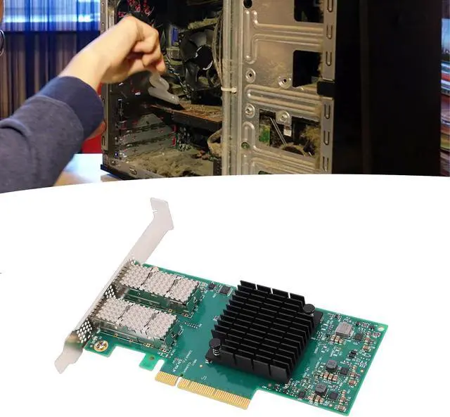Alt view image 2 of 7 - 10G 25G Network Card, Dual Port PCIe X8 Ethernet Adapter with RDMA Technology for High Speed Data Transfer, Support for 8.1 10