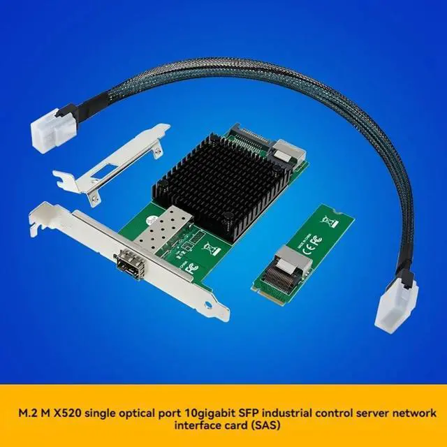 Alt view image 4 of 6 - M.2 10G Server Network Card M.2 M X520-DA1 10G SFP+ Fiber Optic Industrial Computer Server Network Card JL82599EN Chip