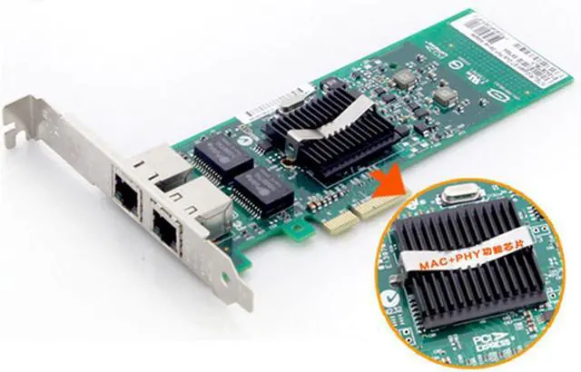 Alt view image 4 of 6 - Dual-port Gigabit Ethernet Server Adapter PCI-E Gigabit Ethernet Dual port E1G42ET