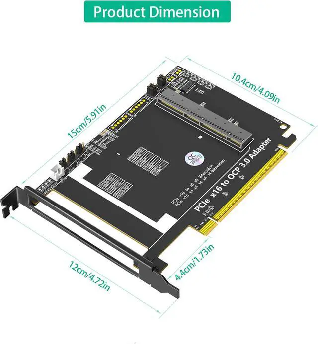 Alt view image 4 of 7 - Fast Speed PCIe 5.0 X16 to OCP NIC3.0 Adapter Card for 25G 100Gbps Ethernet Efficient Networking