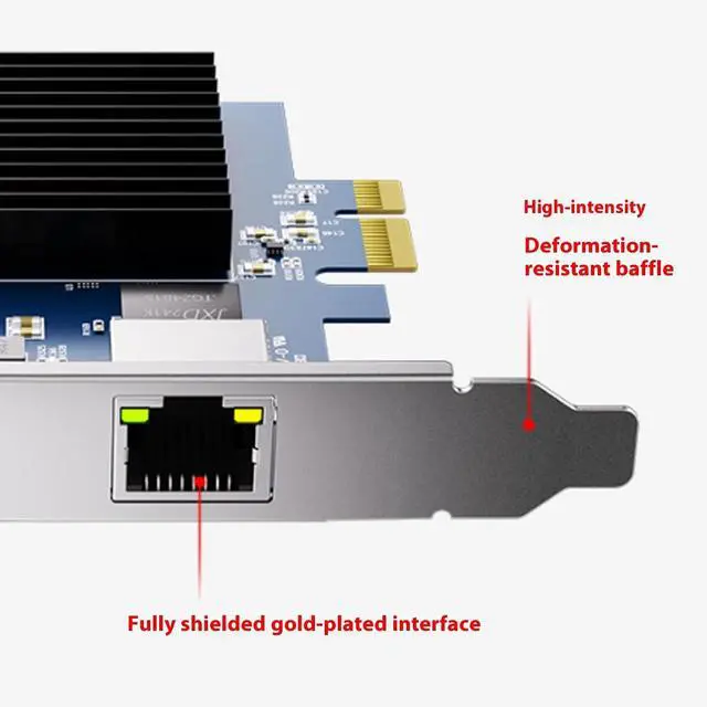 Alt view image 3 of 7 - 10Gbps Networking Card PCIe4.0 Slot 16Gbps Bandwidth RTL8127 Chip Low Power Design for NAS Gaming and Virtual Machines Not Disk Required PCIe NICs