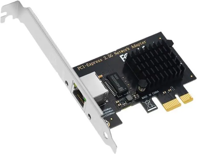 Alt view image 2 of 6 - PCI-E to RJ45 Network Card 2.5Gbps Gigabit Ethernet 1000/2500Mbps PCIE Network Card LAN Controller Adapter RJ45 for Desktop PC(1000M Black 8111E)