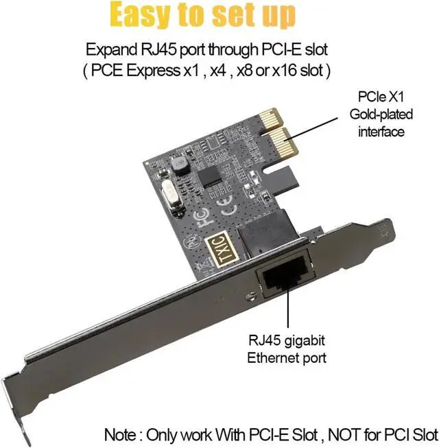 Alt view image 5 of 6 - PCI-E to RJ45 Network Card 1000Mbps Ethernet Gigabit Wired LAN Controller RTL8111 Chip Express Wireless Adapter for Desktop PC