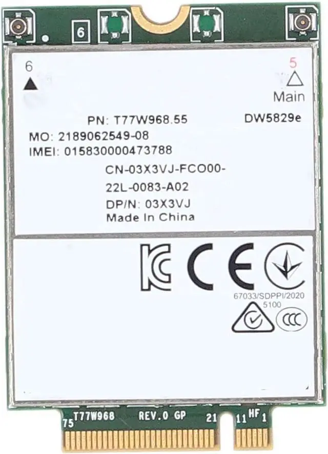 Main image of 4G Module,T77W968 DW5829e Cat 16 LTE 4G Module Network Card for 7320 7330 7520 7530 7430 Laptop, MIMO 4x4 Technology, Easy Installation, Premium PCB Material