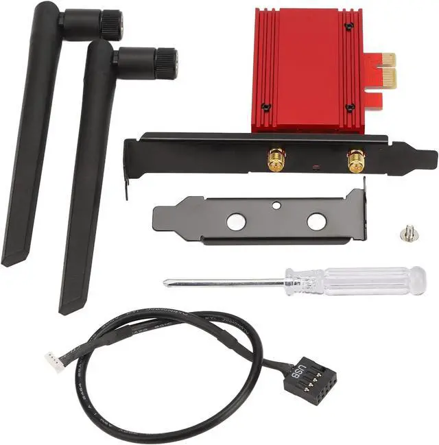 Alt view image 6 of 7 - Wireless Network Card, Triple Band 6GHz 5.8GHz 2.4GHz WIFI6E BT5.2 PCIE X1 Gigabit WiFi Network Adapter Card with Antenna for Desktop Computer
