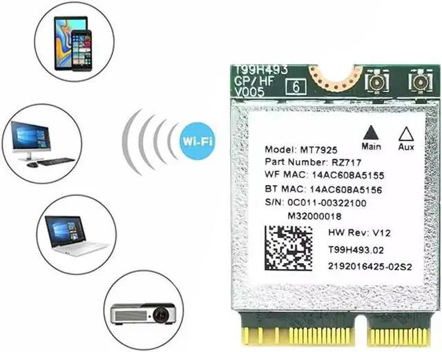 Alt view image 4 of 7 - WiFi 7 Wireless Card,MT7925 WiFi 7 Wireless Network Card,Dual Band Wireless-AC MT7925 PCIe WiFi Adapter,802.11n/802.11ax/802.11a/g, 802.11ac, Onesize