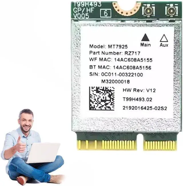 Alt view image 6 of 7 - WiFi 7 Wireless Card,MT7925 WiFi 7 Wireless Network Card,Dual Band Wireless-AC MT7925 PCIe WiFi Adapter,802.11n/802.11ax/802.11a/g, 802.11ac, Onesize