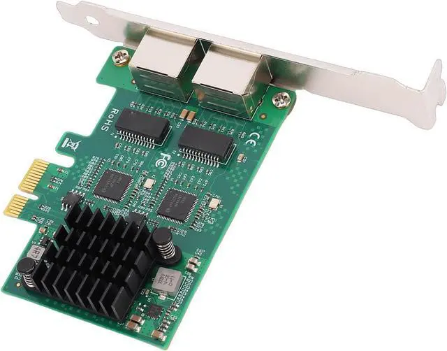 Main image of CUIFATI Gigabit Network Card, Dual RJ45 Port 10 100 1000Mbps Wired Ethernet Adapter with Gold Plated Connector and Heatsink, for Desktop PC