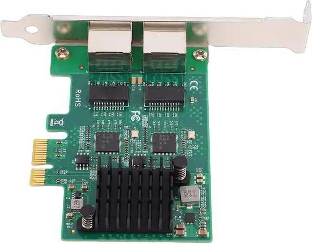 Alt view image 6 of 7 - CUIFATI Gigabit Network Card, Dual RJ45 Port 10 100 1000Mbps Wired Ethernet Adapter with Gold Plated Connector and Heatsink, for Desktop PC