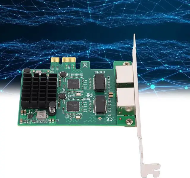 Alt view image 3 of 7 - CUIFATI Gigabit Network Card, Dual RJ45 Port 10 100 1000Mbps Wired Ethernet Adapter with Gold Plated Connector and Heatsink, for Desktop PC