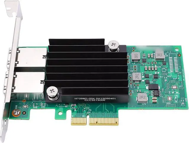 Alt view image 2 of 7 - 10Gb PCIe Network Card, Dual RJ45 Ports Ethernet LAN Adapter, PCI Express 3.0 X4 Server Network Card for Data Centers