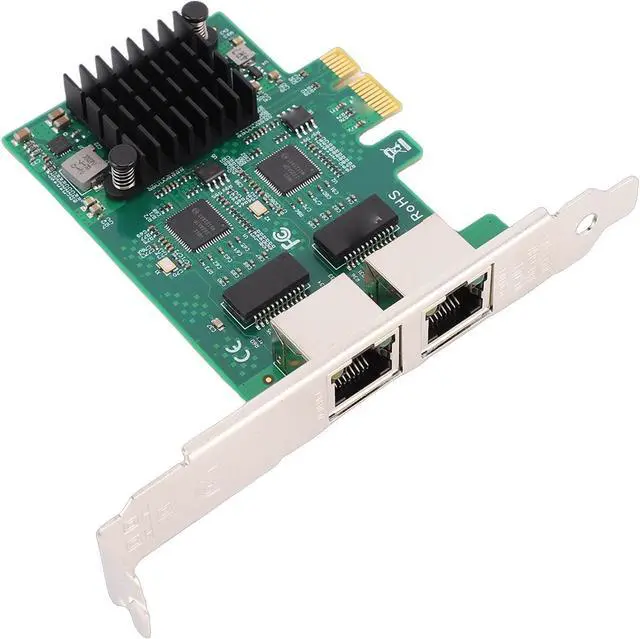 Alt view image 7 of 7 - Yunseity Network Card, Dual RJ45 Port 10 100 1000Mbps Gigabit Wired Ethernet Adapter with Gold Plated Connectors and Heatsink, for Desktop PC