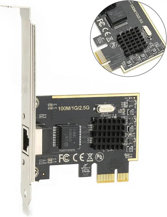 Alt view image 4 of 7 - Gigabit Network Card for RTL8125, 2.5G Network A, PCIE to Gigabit 2500Mbps Ethernet Card with RJ45 Port, Speed Wired for Desktop Computer, Half Duplex