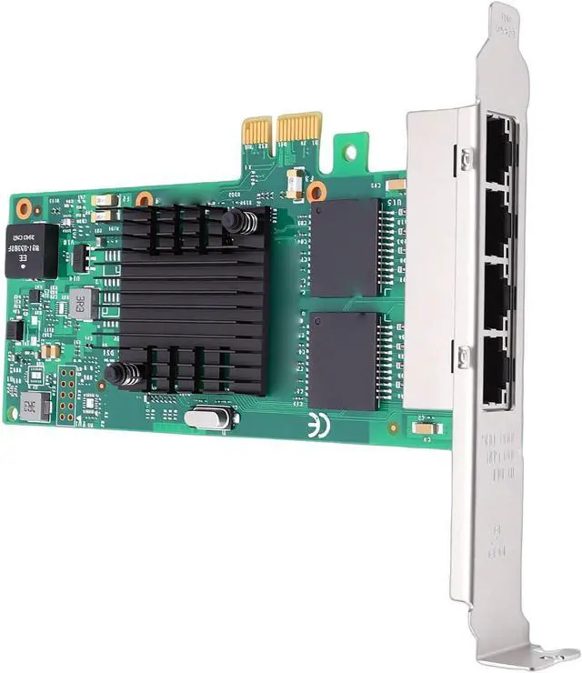 Alt view image 7 of 7 - PCI Express Network Card, 1Gb E 4 Port RJ45 with Low Profile Bracket, PCIE 2.1 X1 Network Adapter for Server Desktop PC Industrial Application