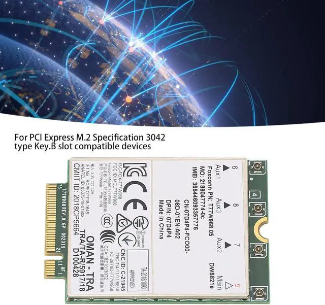 Alt view image 2 of 7 - EVGATSAUTO Wireless Net Card PCB M.2 3042 Key B Laptop Network Adapter Supports 3G 4G 5G GPS GLONASS Beidou Galileo Positioning for PCI Express Users and Mobile Work