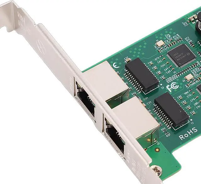 Alt view image 6 of 7 - Jectse Dual Port Network Card 2 x RJ45 Gigabit Ethernet Adapter with Controller Gold Plated for Desktop PC 10 100 1000Mbps Wired Connection