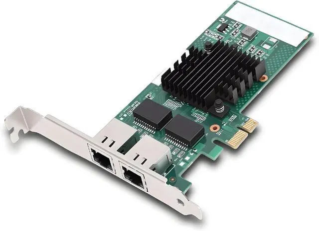 Main image of Zunate Ethernet PCI Express Network Card Dual RJ45 Ports 82571 Controller PCIe Gigabit Adapter for Linux VMware, Low Profile Full Height Brackets, 10/100/1000Mbps
