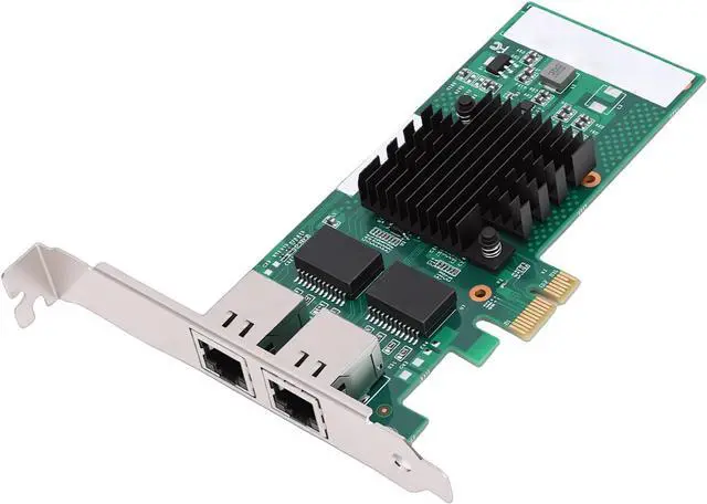 Main image of Gigabit Ethernet Server Adapter, Dual RJ45 Ports Network Card with 82571 Controller, Gold Plated Connectors, Compatible with Freebsd VMware