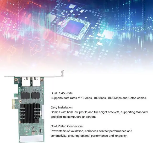 Alt view image 3 of 7 - GOWENIC Gigabit Ethernet Server Adapter Network Card, High Performance 82571 Controller, Easy Installation with Flexible Bracket Options