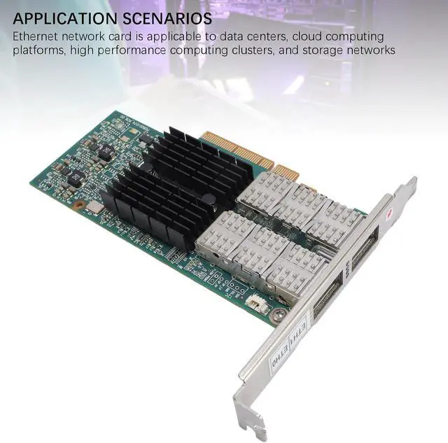 Alt view image 6 of 7 - Ethernet PCIe Card, Dual Port 40Gbps Network Card with QSFP PCIe Fiber Optic 40GbE 3.0 x8 for Data Center Cloud Computing