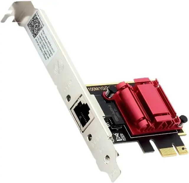 Alt view image 2 of 7 - 2.5G PCI-E to RJ45 Network Card RTL8125B Chip 100/1000/2500Mbps Ethernet Wired LAN Controller Adapter for Win7/8/10/11 LAN Card(Black RTL8111)