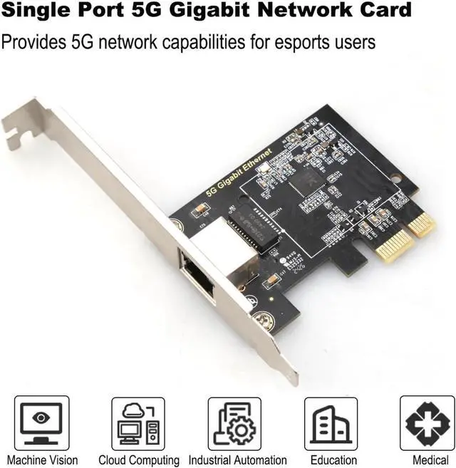 Alt view image 3 of 7 - 5G PCIe to RJ45 Network Adapter RTL8126B Chip 1000/2500/5000Mbps Gigabit Ethernet LAN Controller Adapter for PC/Desktop Win10/11(1000Mbps RTL8111)