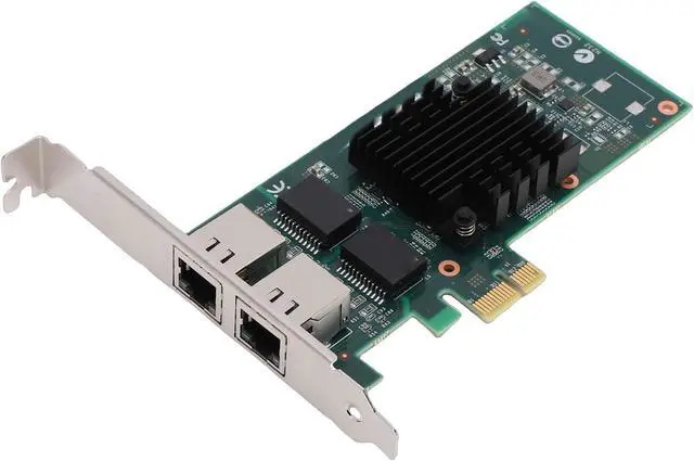 Alt view image 2 of 7 - 1GB Network Card, PCI Express 2.0 X1 Dual Port RJ45 Gigabit Ethernet Adapter with Gold Plated Connectors, for Controller Support 82576