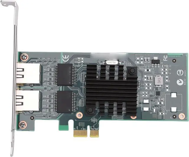 Alt view image 3 of 7 - 1GB Network Card, PCI Express 2.0 X1 Dual Port RJ45 Gigabit Ethernet Adapter with Gold Plated Connectors, for Controller Support 82576