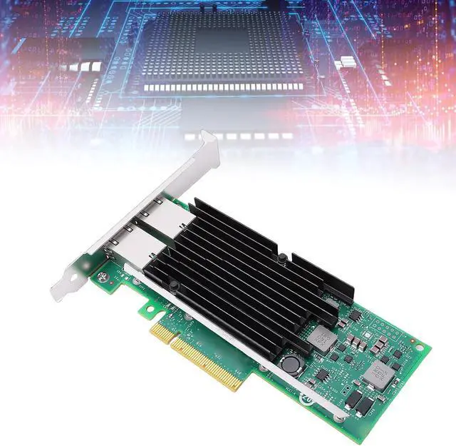 Alt view image 5 of 7 - Dual RJ45 Port PCIe Network Card, X540T2 Controller for Server, with Intelligent Offloading and Heat Dissipation Design, Compatible with i iSCSI FCoE NFS
