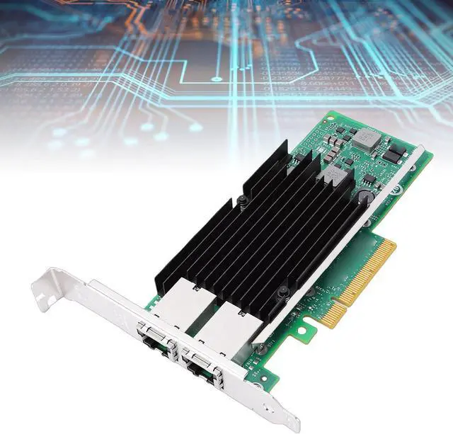 Alt view image 4 of 7 - Dual RJ45 Port PCIe Network Card, X540T2 Controller for Server, with Intelligent Offloading and Heat Dissipation Design, Compatible with i iSCSI FCoE NFS
