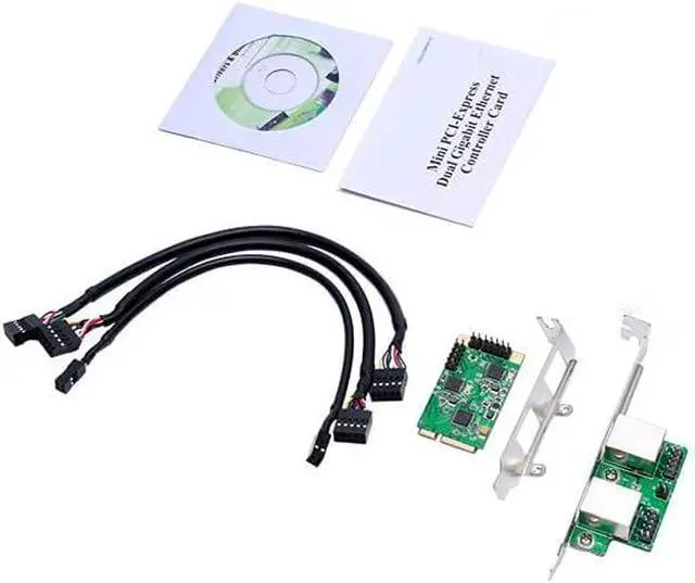 Alt view image 2 of 5 - MINI PCI-E to Gigabit Ethernet Network Card Dual Port 10/100/1000Mbps Wired RJ45 Network Adapter NIC Card