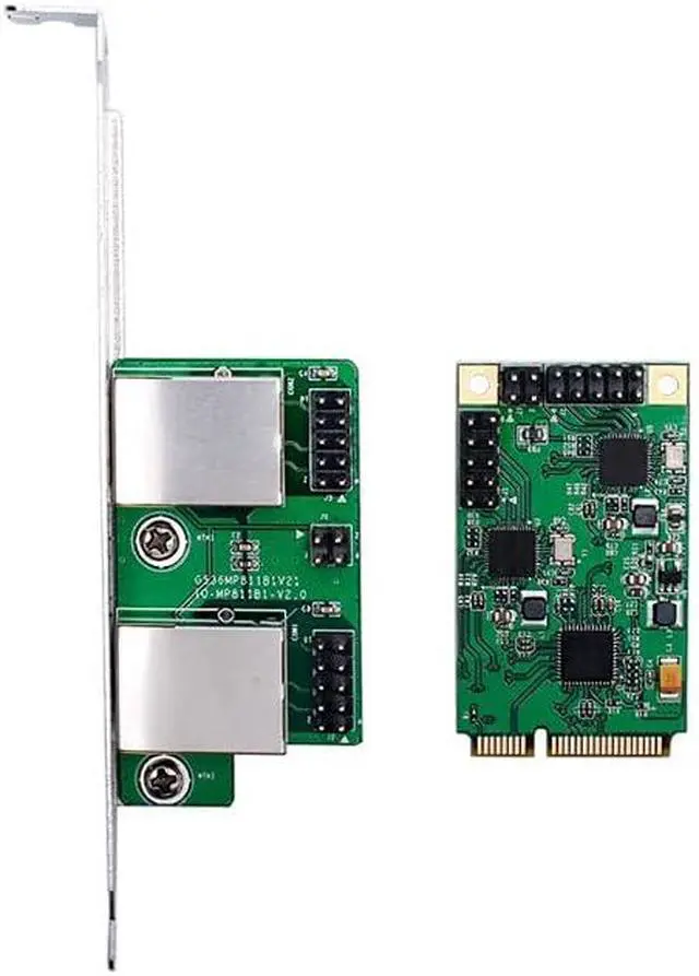 Alt view image 3 of 5 - MINI PCI-E to Gigabit Ethernet Network Card Dual Port 10/100/1000Mbps Wired RJ45 Network Adapter NIC Card