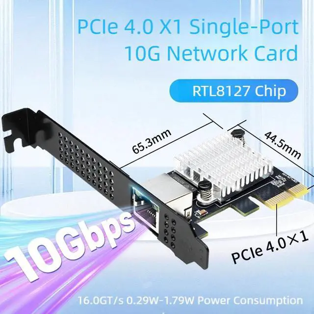 Alt view image 5 of 7 - 10Gbps PCIE4.0 to RJ45 Networking Card RTL8127 Chip Gigabit Ethernet PCIE Adapter 10000Mbps for PC Desktop