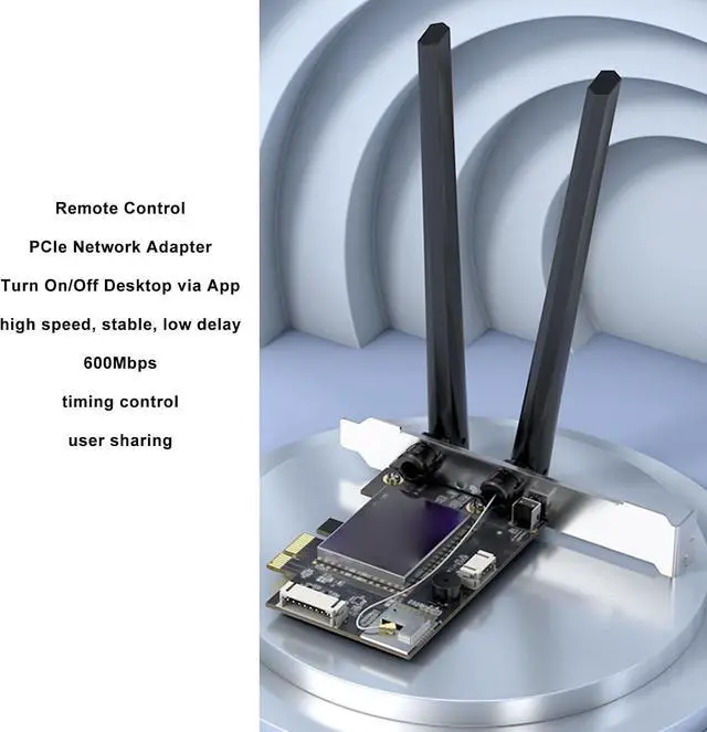 Alt view image 6 of 7 - PCIe Network Adapter, Dual Band 2.4G 150Mbps 5G 433Mbps Network Adapter, Support APP Control, AC600Mbps, BT4.0, PCIe Card for Computer