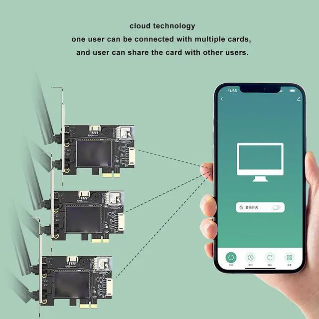 Alt view image 4 of 7 - PCIe Network Adapter, Dual Band 2.4G 150Mbps 5G 433Mbps Network Adapter, Support APP Control, AC600Mbps, BT4.0, PCIe Card for Computer