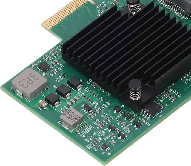 Alt view image 7 of 7 - Gigabit PCIe X4 Network Card with BCM5719 4 Port 1000Mbps Ethernet Adapter with 8 LED Indicators for Desktop, PC Workstation and Server