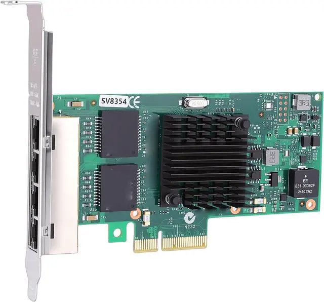 Main image of Gigabit Ethernet Network Card, 4 Port PCIe Network Adapter with 350AM4 Chipset and Low Profile Bracket, for Desktop PC Server Industrial Application