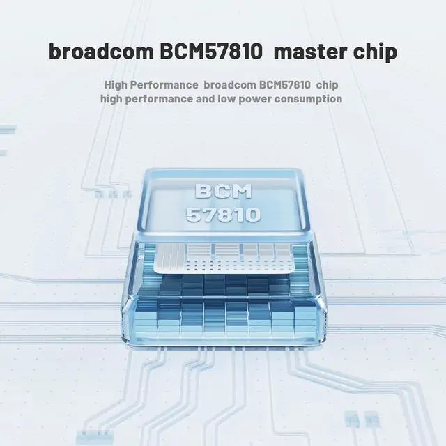 Alt view image 2 of 7 - 10Gb Dual SFP+ Port Network Card with Broadcom BCM57810S Chip,PCIE X8 2 Optical Ports Fiber Network Interface Controller for Industrial Personal Computer,Server