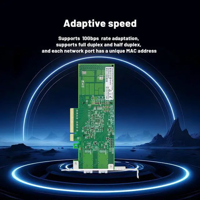 Alt view image 5 of 7 - 10Gb Dual SFP+ Port Network Card with Broadcom BCM57810S Chip,PCIE X8 2 Optical Ports Fiber Network Interface Controller for Industrial Personal Computer,Server