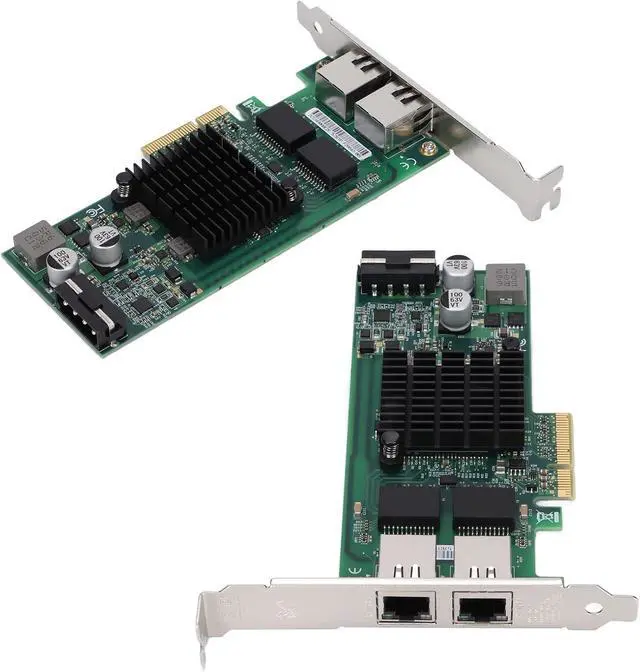 Alt view image 2 of 7 - Gigabit PCIE Network Card, PCIE X4 Rj45 10/100/1000Mbps Gigabit Dual Port Electric Port Network Adapter PCI Express Industrial Computer Network Card