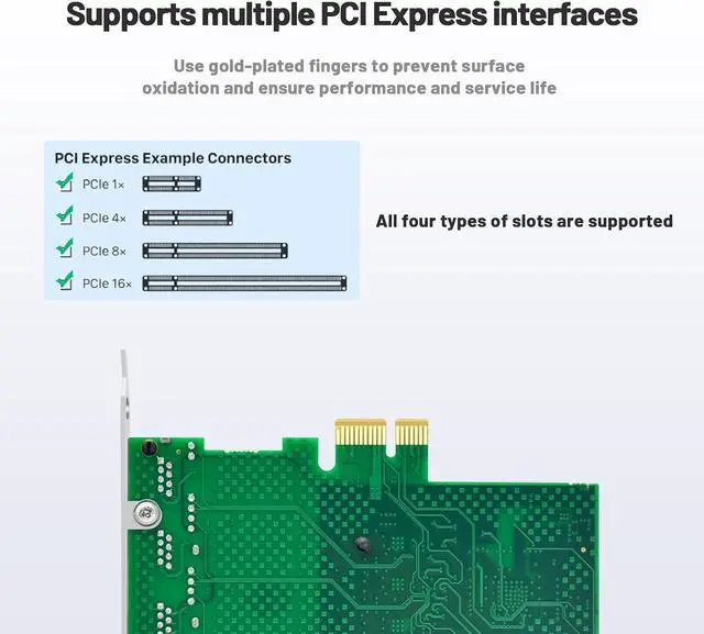 Alt view image 3 of 7 - 1 Gb PCI-E Network Card with Realtek RTL8111H Chipset,Adaptive 10/100/1000Mbps Speed Pci Express 4 RJ45 Ports,Ethernet Card Pcie Nic Card Supports Windows/Linux
